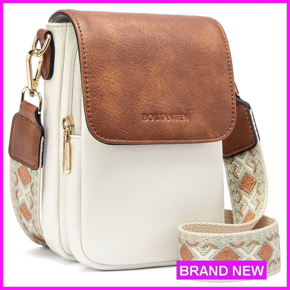 Small Crossbody Bag Faux Leather Phone Purse Multiple Pockets Adjustable Strap